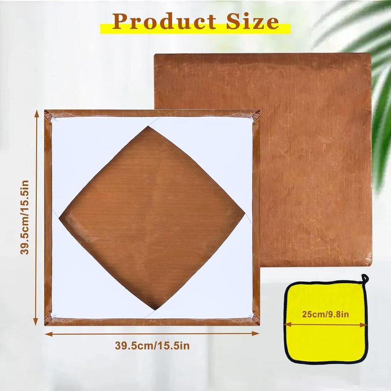 BSTSLL 2 Pcs Heat Press Platen Cover 15 x 15 Inch Teflon Sheets Protector Reusable Platen Wrap Cover for Sublimation Heat Pressing Machine Plate from Scratches, Residue - Image 2